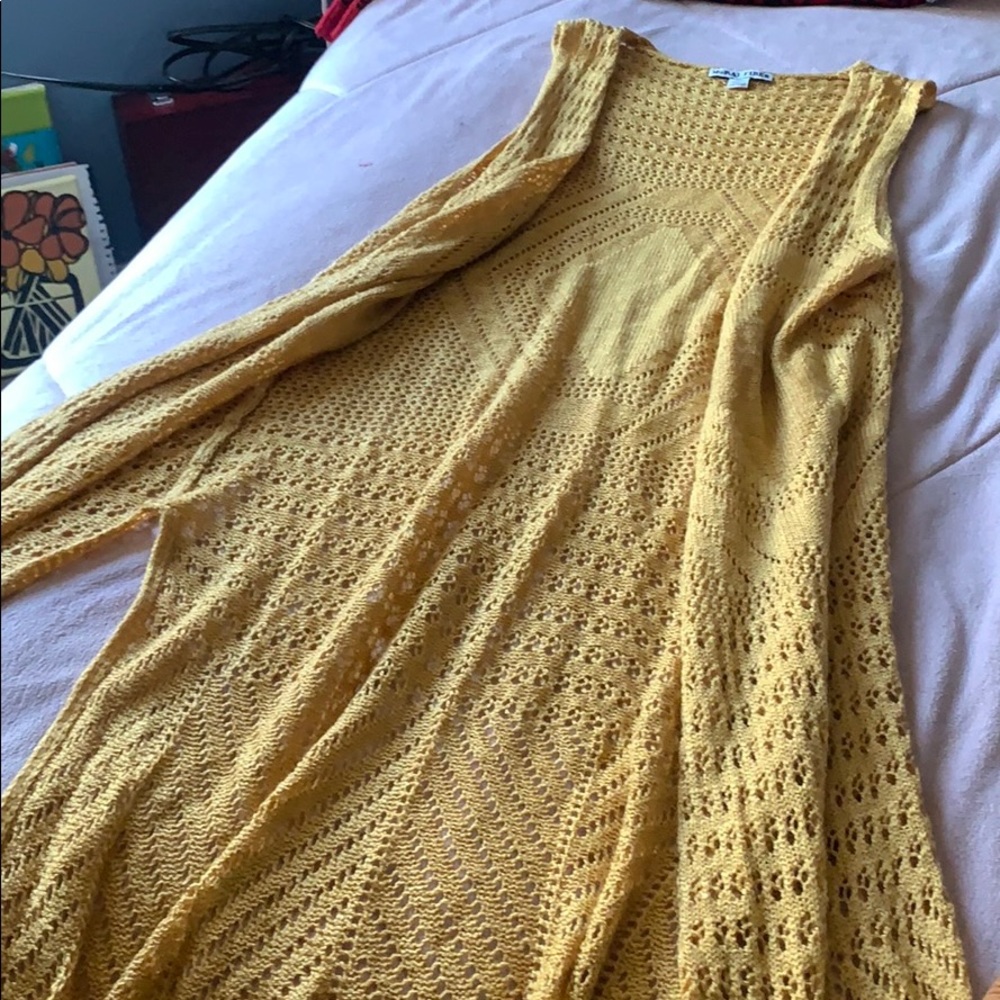 Moral Fiber Yellow Duster Sweater Vest